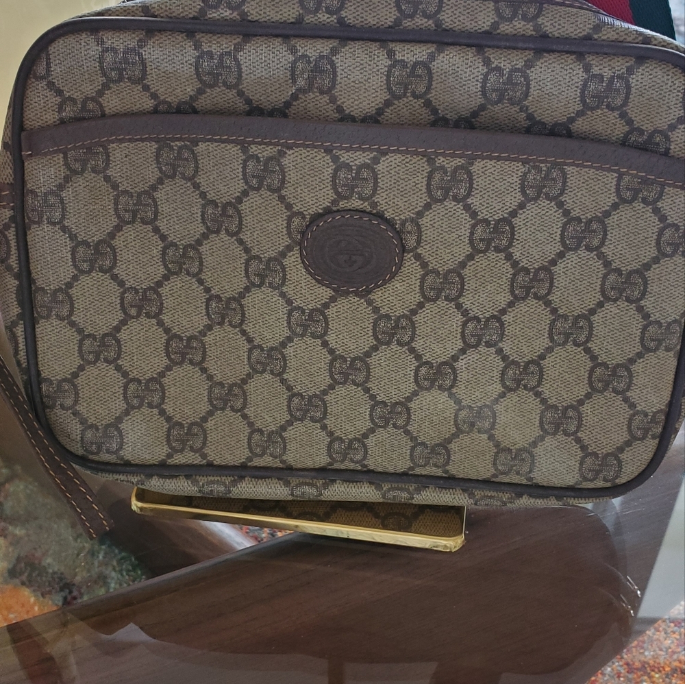 Gucci Brown Messenger Bag with Iconic Monogram